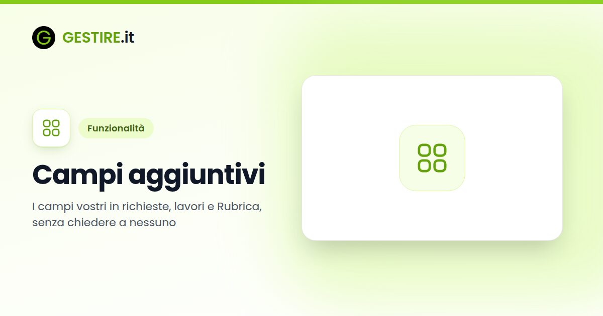 Campi aggiuntivi in gestire.it