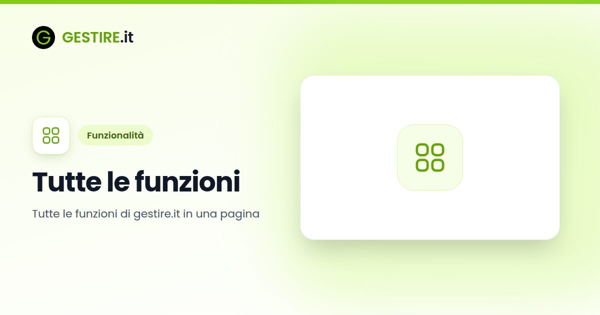 Tutte le funzioni in gestire.it