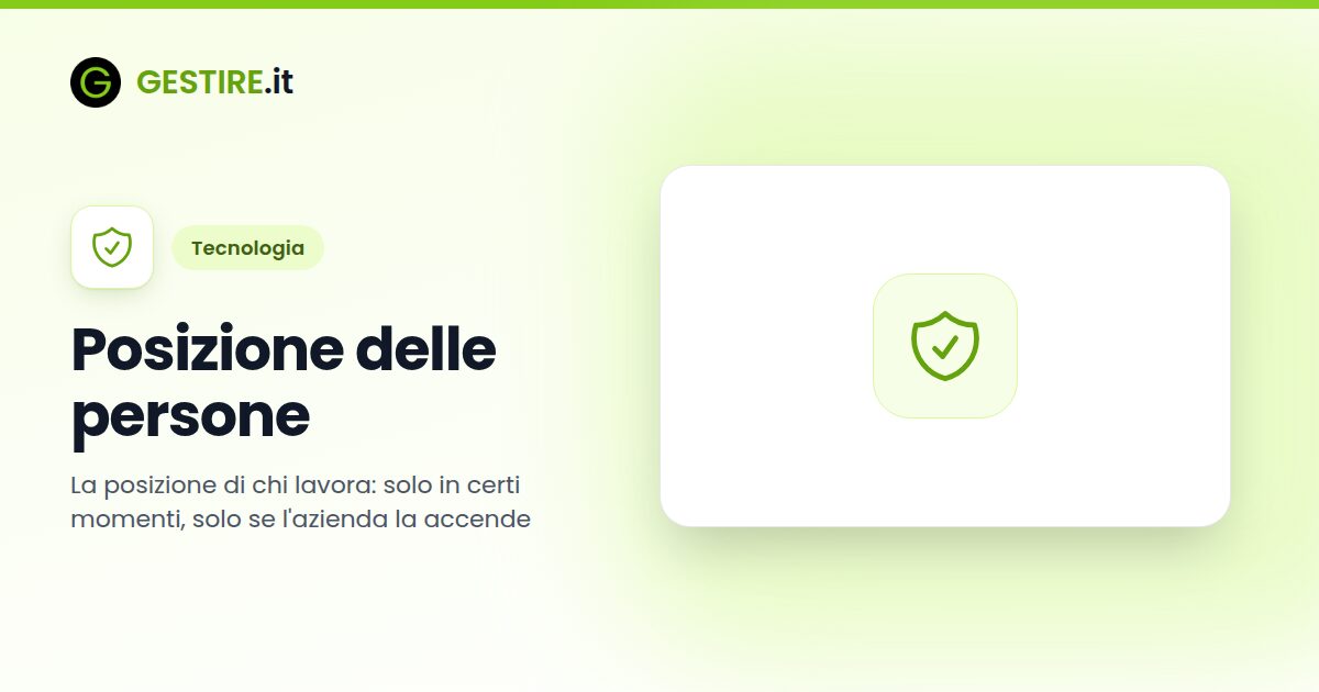 Posizione delle persone in gestire.it